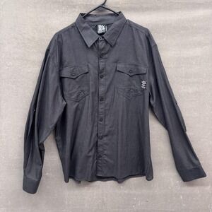 Enyce Shirt Mens XL Long Sleeve Button Up Globe Trekker Streetwear 90s